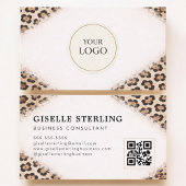 Cheetah Leopard Print Logo QR Code Professional Visitenkarte