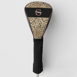 Cheetah Leopard Print Pattern Initial Monogram Golf Headcover