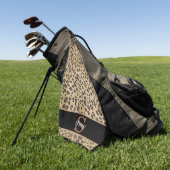 Cheetah Leopard Print Pattern Initial Monogram Golfhandtuch (Gras)