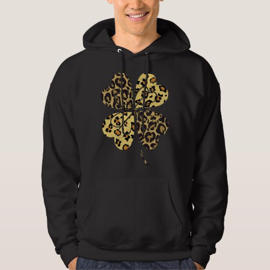 Cheetah Leopard Print Shamrock St Patricks Day Luc Hoodie (Vorderseite)
