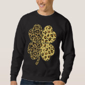 Cheetah Leopard Print Shamrock St Patricks Day Luc Sweatshirt (Vorderseite)