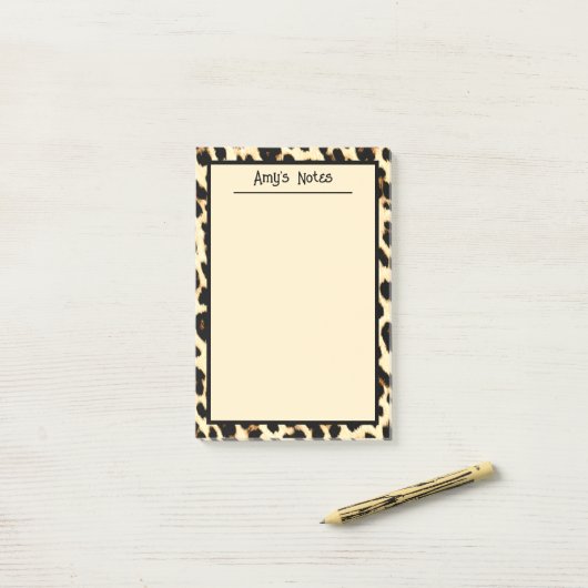 Cheetah Leopard Print Tan Light Brown Post-it Klebezettel (Auf Schreibtisch)