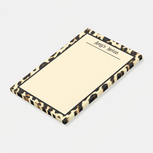 Cheetah Leopard Print Tan Light Brown Post-it Klebezettel (angewinkelt)