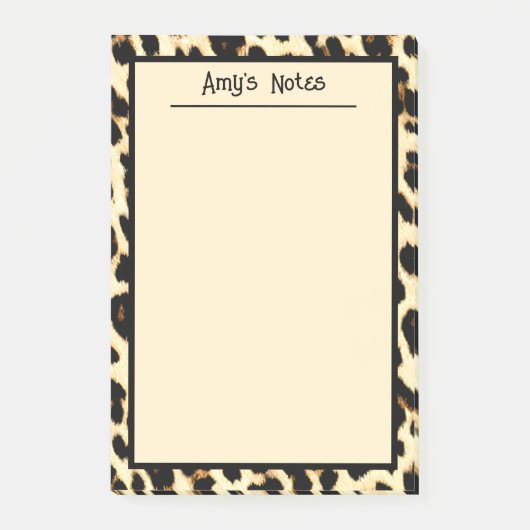 Cheetah Leopard Print Tan Light Brown Post-it Klebezettel (Vorderseite)