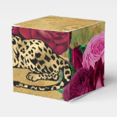 Cheetah Leopard Rote Rose Blumenmuster Blume Geschenkschachtel (Vorderseite)