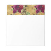 Cheetah Leopard Rote Rose Blumenmuster Blume Notizblock (Vorderseite)