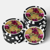 Cheetah Leopard Rote Rose Blumenmuster Blume Pokerchips (Stapel)