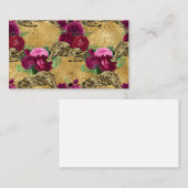 Cheetah Leopard Rote Rose Blumenmuster Blume Visitenkarte (Vorne/Hinten)