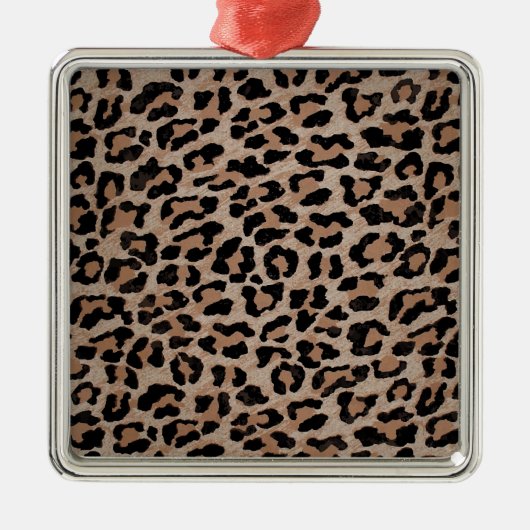 Cheetah Leopard Silbernes Ornament (Vorne)