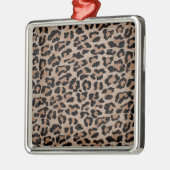 Cheetah Leopard Silbernes Ornament (Links)