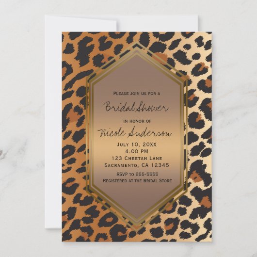 Cheetah Leopard Wild Animal Print Exotic Einladung (Vorderseite)