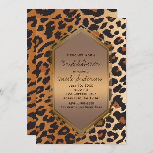 Cheetah Leopard Wild Animal Print Exotic Einladung (Vorne/Hinten)