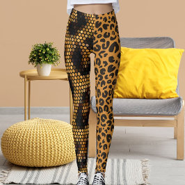 Cheetah Leopard Wildlife Cat Pattern Tierhaut Leggings