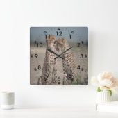 Cheetah Liebe Quadratische Wanduhr (Zuhause)