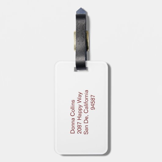 Cheetah Luggage Tag Gepäckanhänger (Rückseite vertikal)