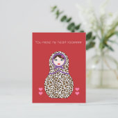 Cheetah Matryoshka Valentinkarte Feiertagspostkarte (Stehend Vorderseite)