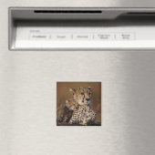 Cheetah Mother und Cub Magnet (In Situ (Geschirrspüler))