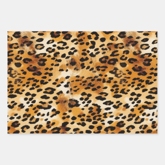 Cheetah oder Leopard Safari Tierfutterdrucke Geschenkpapier Set (Vorderseite 3)