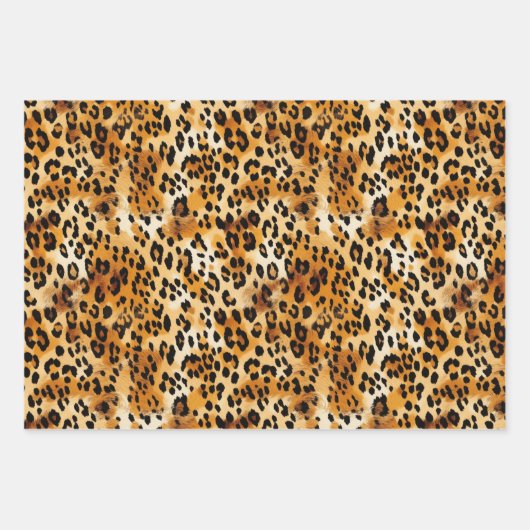 Cheetah oder Leopard Safari Tierfutterdrucke Geschenkpapier Set (Vorderseite 2)