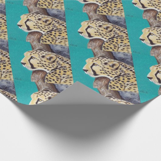 Cheetah Painting Geschenkpapier (Ecke)