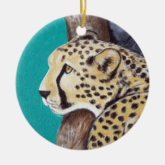 Cheetah Painting Keramik Ornament (Vorne)