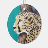 Cheetah Painting Keramik Ornament (Links)