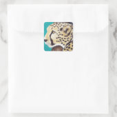 Cheetah Painting Quadratischer Aufkleber (Tasche)