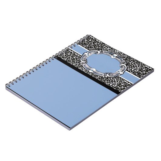 Cheetah Pattern Blue Label Notizblock (Linke Seite)