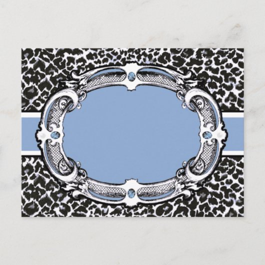 Cheetah Pattern Blue Label Postkarte (Vorderseite)
