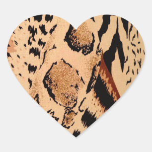 Cheetah Pattern Herz-Aufkleber