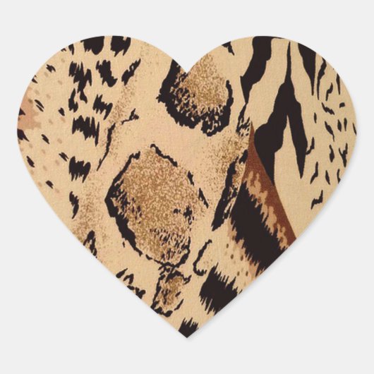 Cheetah Pattern Herz-Aufkleber (Vorderseite)