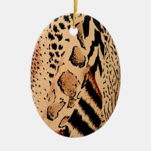 Cheetah Pattern Keramik Ornament