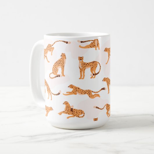 Cheetah Pattern Mug Kaffeetasse (Vorderseite Links)