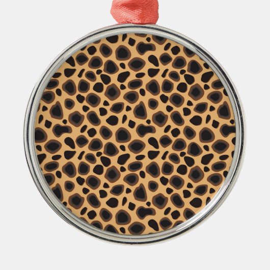 Cheetah Pattern Ornament Aus Metall (Vorne)