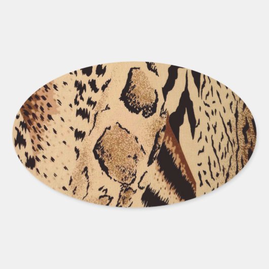 Cheetah Pattern Ovaler Aufkleber (Vorderseite)