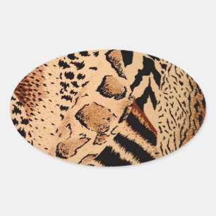Cheetah Pattern Ovaler Aufkleber