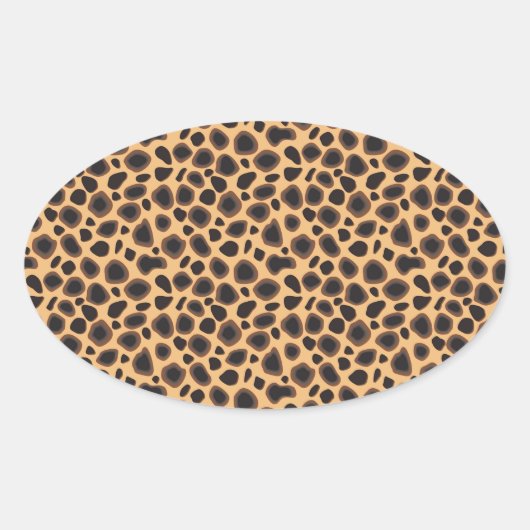 Cheetah Pattern Ovaler Aufkleber (Vorderseite)
