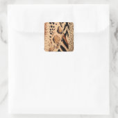 Cheetah Pattern Quadratischer Aufkleber (Tasche)