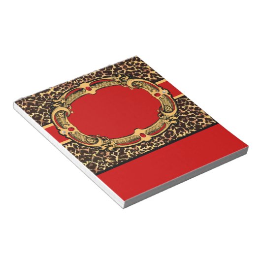 Cheetah Pattern Red Label Notizblock (angewinkelt)