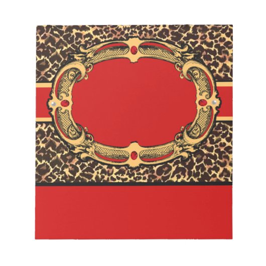 Cheetah Pattern Red Label Notizblock (Vorderseite)
