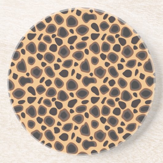 Cheetah Pattern Sandstein Untersetzer (Vorne)