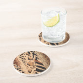 Cheetah Pattern Sandstein Untersetzer (Seite)