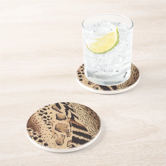 Cheetah Pattern Sandstein Untersetzer (Seite)