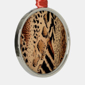 Cheetah Pattern Silbernes Ornament (Rechts)