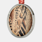 Cheetah Pattern Silbernes Ornament (Links)