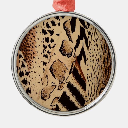Cheetah Pattern Silbernes Ornament (Vorne)