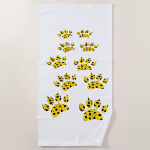 Cheetah Paw Print Beach Handtuch