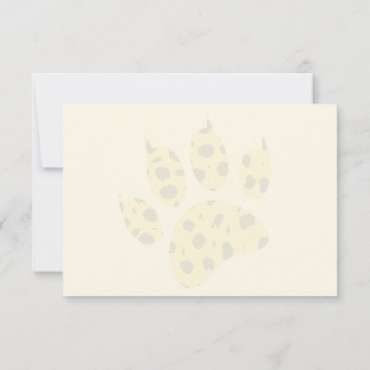 Cheetah Paw Print Blank Cream Off White Dankeskarte (Rückseite)