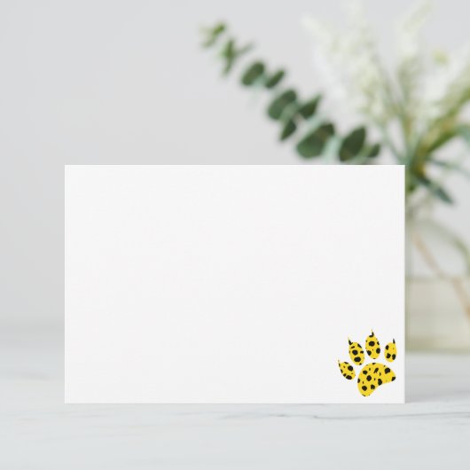 Cheetah Paw Print Custom Blank  Dankeskarte (Stehend Vorderseite)