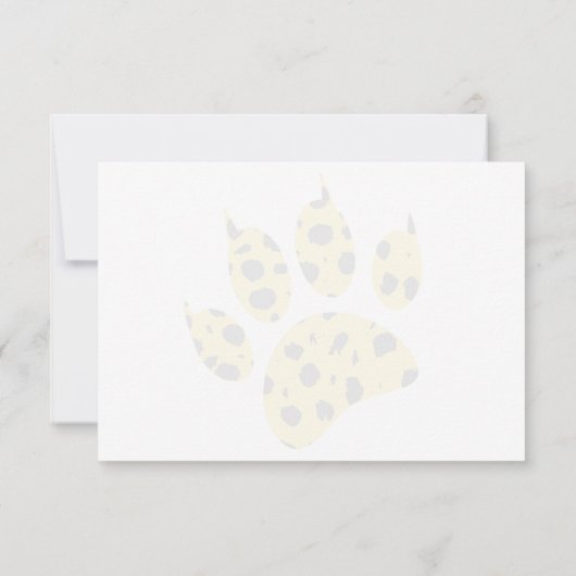 Cheetah Paw Print Custom Blank  Dankeskarte (Rückseite)